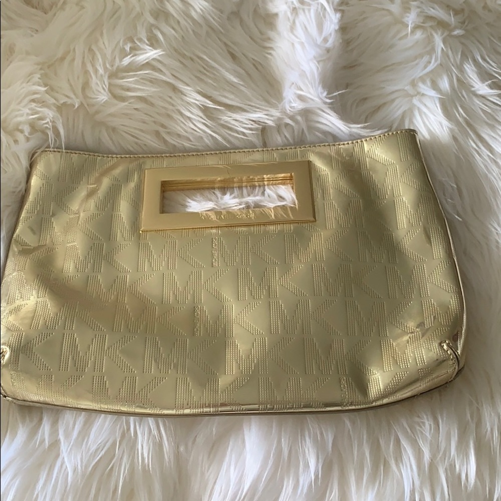 Michael Kors gold clutch